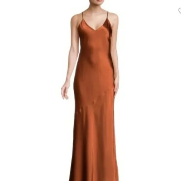 L'AGENCE Dresses & Skirts - L'Agence Silk Slip Maxi Dress - Copper - 6